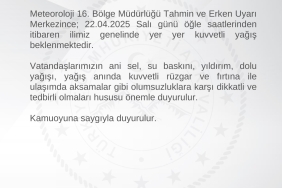 Kuvvetli Yağış Uyarısı: Ani Sel, Su Baskını ve Fırtına Riskine Dikkat!