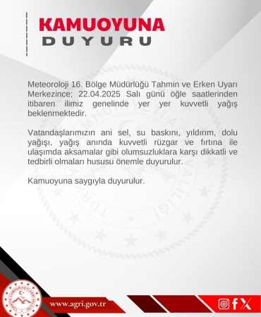 Kuvvetli Yağış Uyarısı: Ani Sel, Su Baskını ve Fırtına Riskine Dikkat!