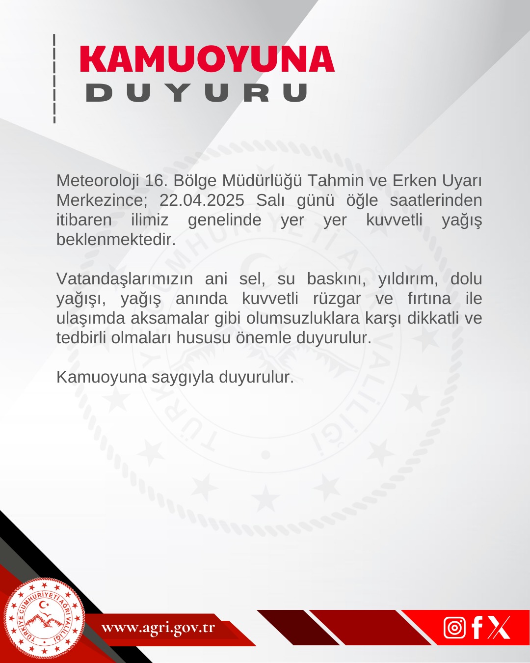 Kuvvetli yağış uyarısı: ani sel, su baskını ve fırtına riskine dikkat!