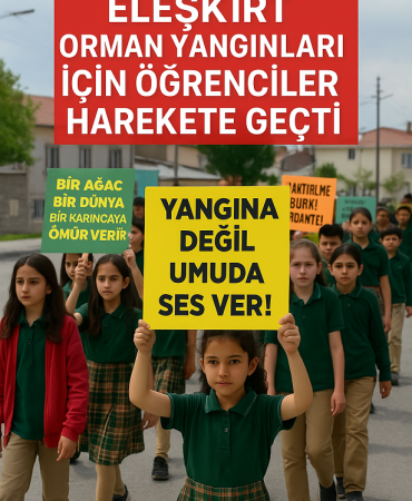 Eleşkirt orman yangınları İçin Öğrenciler harekete geçti