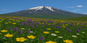 Süphan dağı rengarenk Çiçeklerin dansı