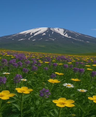 Süphan dağı rengarenk Çiçeklerin dansı