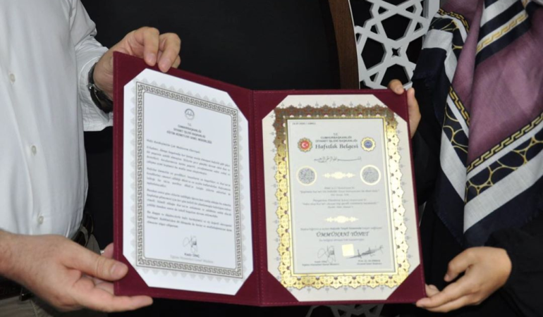 Doğubayazıt hafızlık belgesi alan 11 Öğrenci