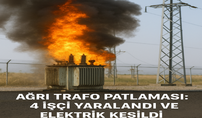 Ağrı trafo patlaması 4 İşçi yaralandı ve elektrik kesildi