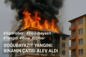 Doğubayazıt Yangını Binanın Çatısı Alev Aldı