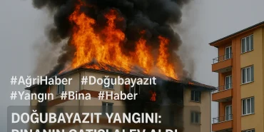 Doğubayazıt yangını binanın Çatısı alev aldı