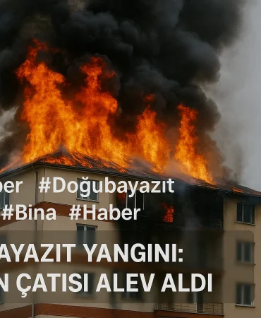 Doğubayazıt yangını binanın Çatısı alev aldı