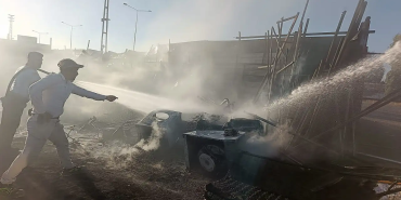 Ağrı yangını cezaevi mahallesinde hızlı müdahale